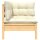 vidaXL 3-tlg. Garten-Lounge-Set mit Creme Kissen Massivholz Kiefer