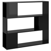 vidaXL Bücherregal Raumteiler Hochglanz-Schwarz...